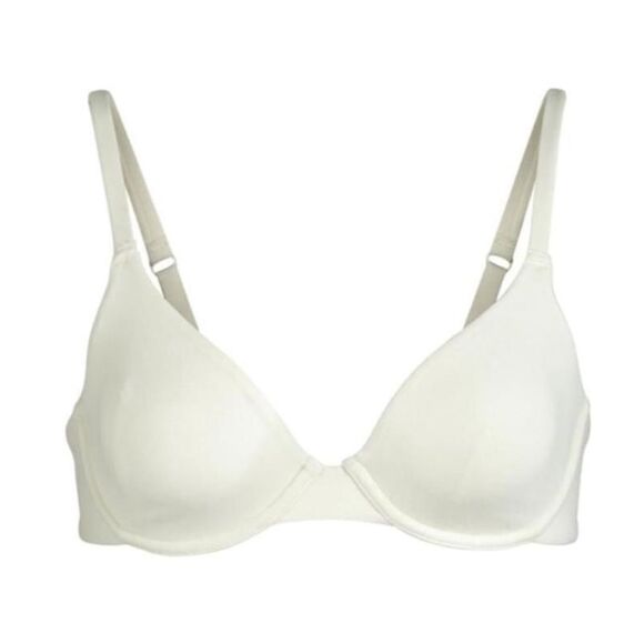 NWT SKIMS Cotton Jersey T Shirt Bra In Bone White - Picture 5 of 8